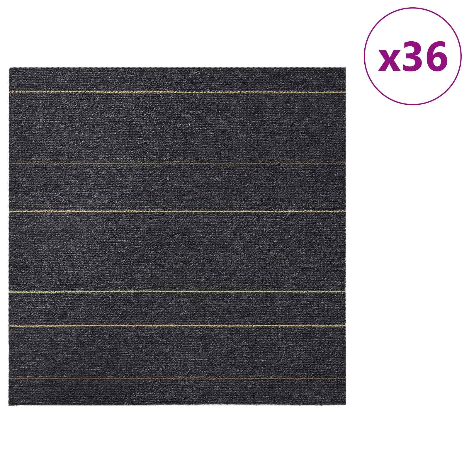 Vloertegel Donkergrijs met Strepen 50 x 50 cm 36 pcs