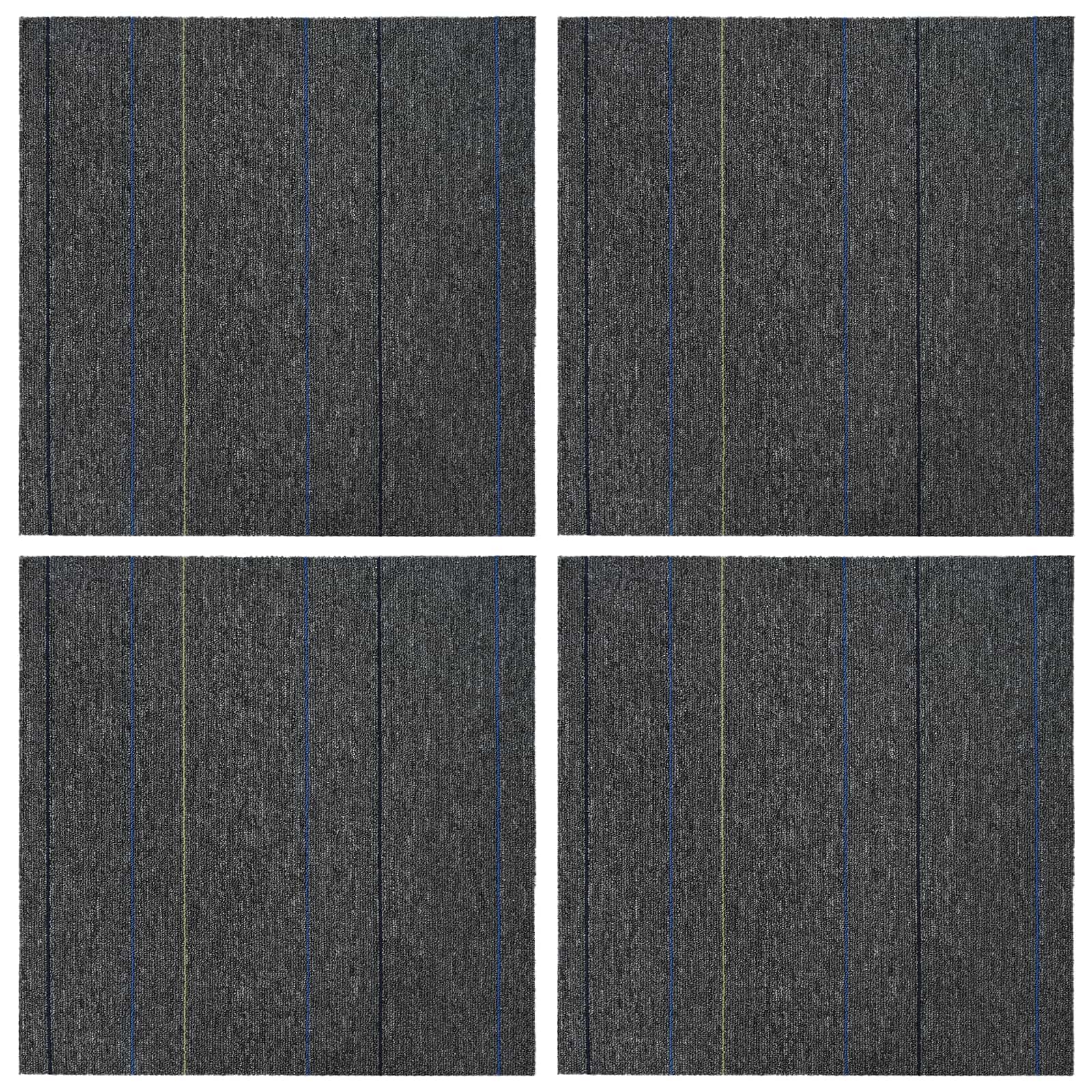 Vloertegel Midden Grijs met Strepen 50 x 50 cm 4 pcs