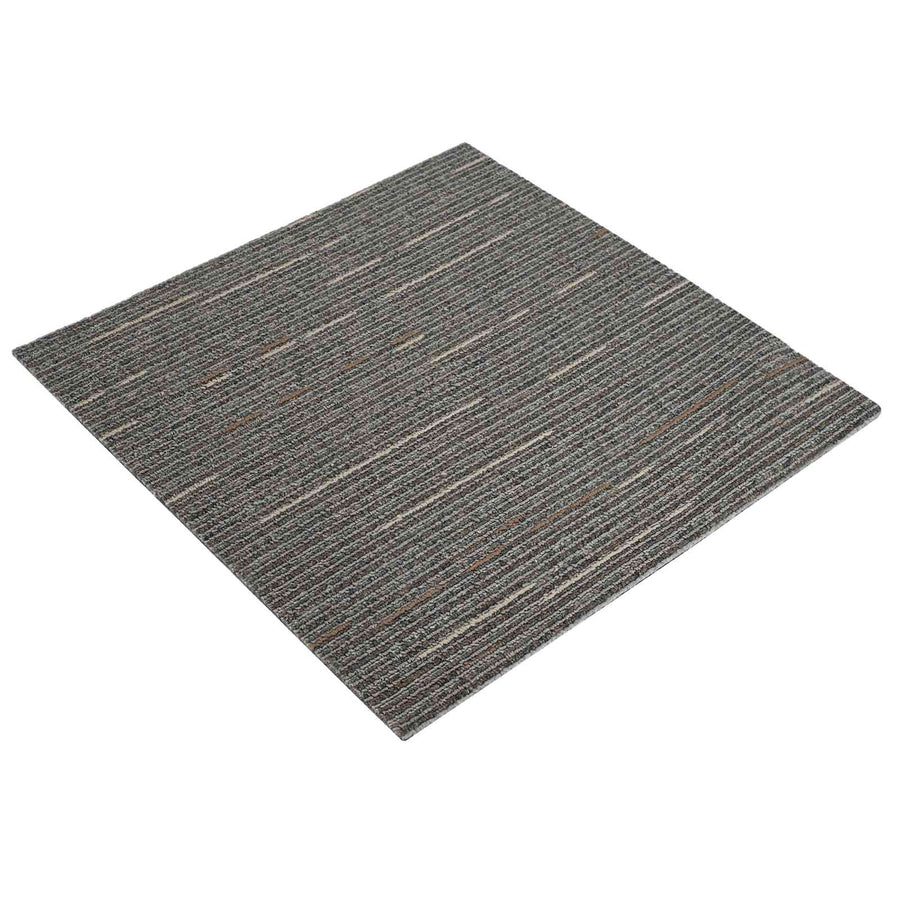 Vloertegel Gestreept Donkerbruin 50 x 50 cm 4 pcs PP en Bitumen