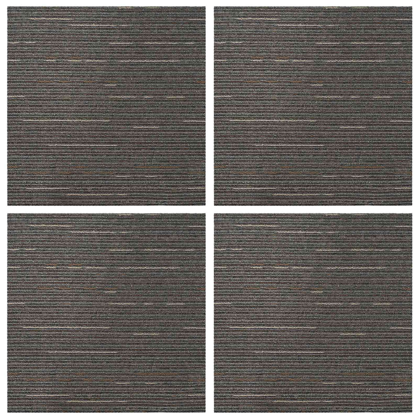 Vloertegel Gestreept Donkerbruin 50 x 50 cm 4 pcs PP en Bitumen