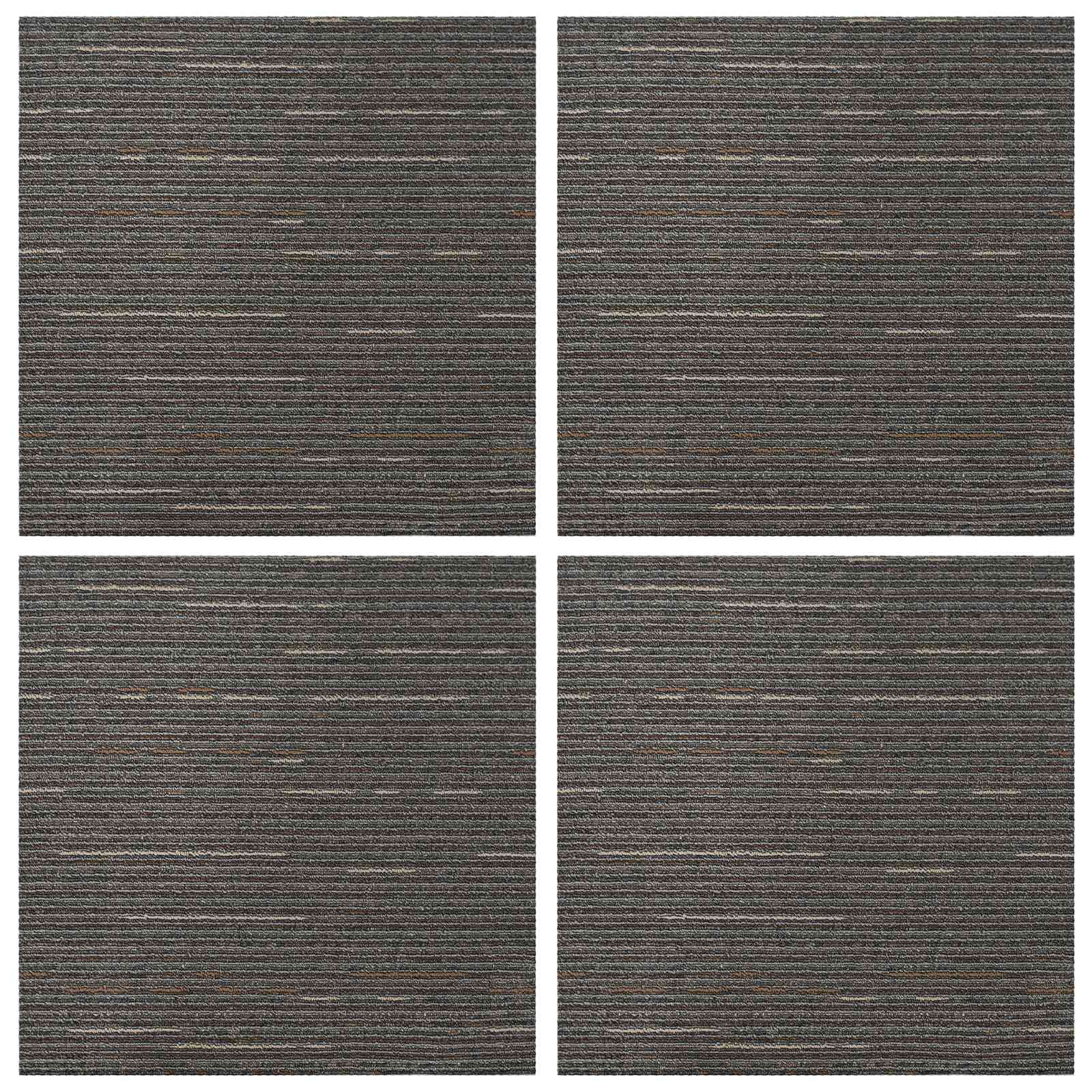 Vloertegel Gestreept Donkerbruin 50 x 50 cm 4 pcs PP en Bitumen