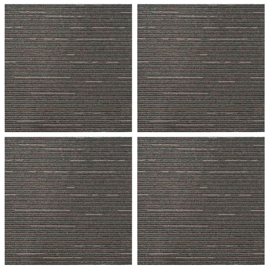Vloertegel Gestreept Donkerbruin 50 x 50 cm 4 pcs PP en Bitumen