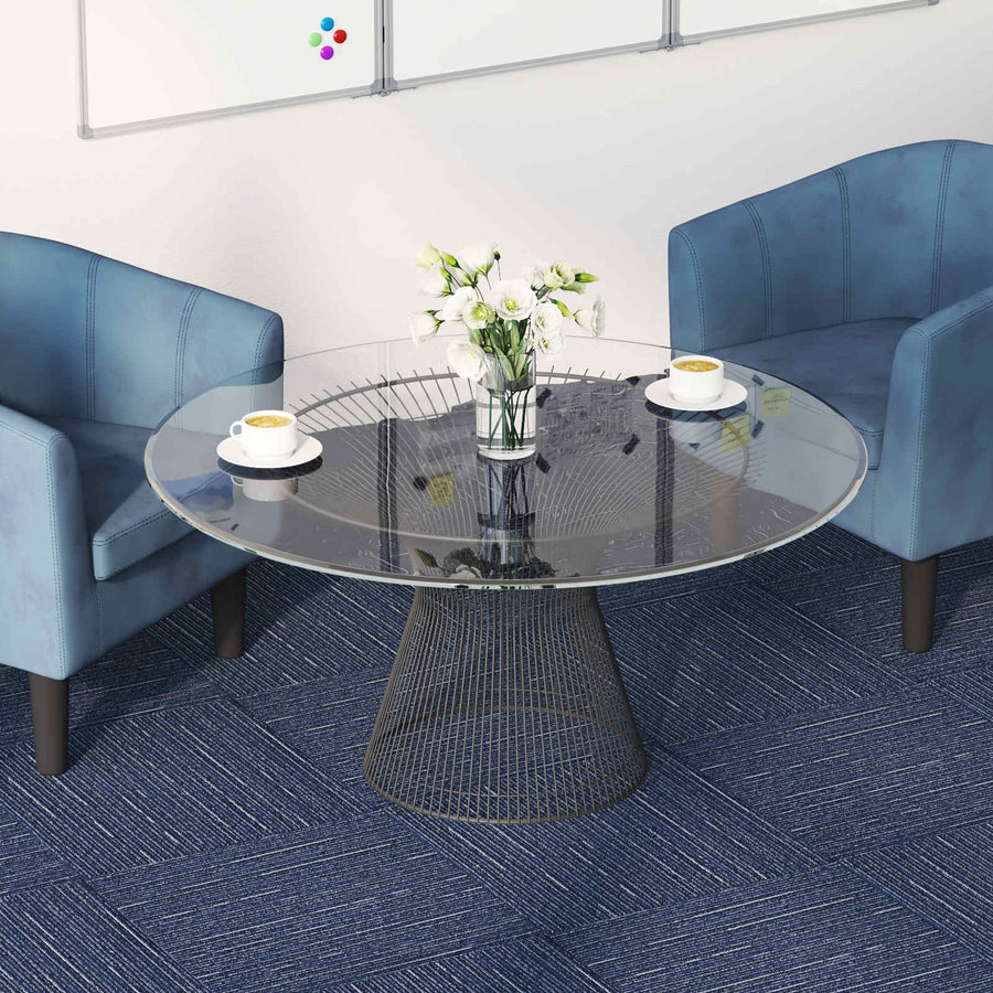 Vloertegel Gestreept Blauw 50 x 50 cm 4 pcs PP en Bitumen