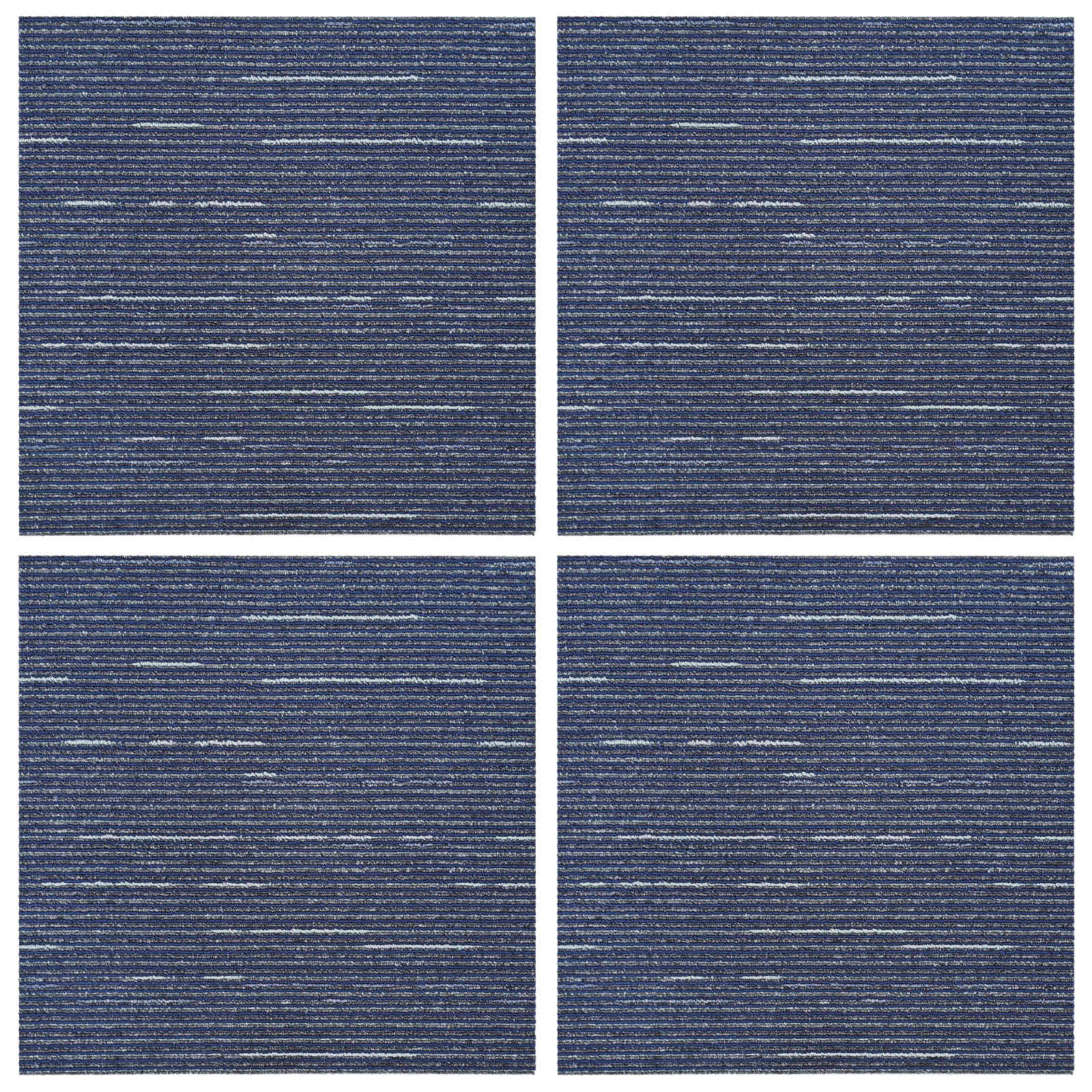Vloertegel Gestreept Blauw 50 x 50 cm 4 pcs PP en Bitumen