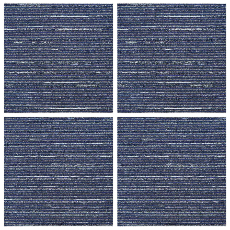 Vloertegel Gestreept Blauw 50 x 50 cm 4 pcs PP en Bitumen