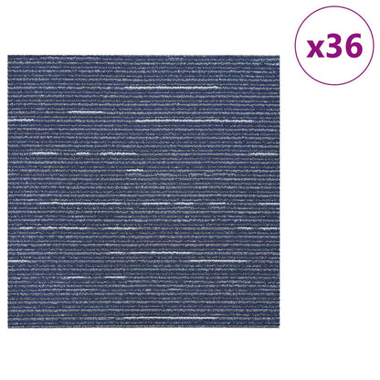 Vloertegel Gestreept Blauw 50 x 50 cm 36 pcs PP en Bitumen