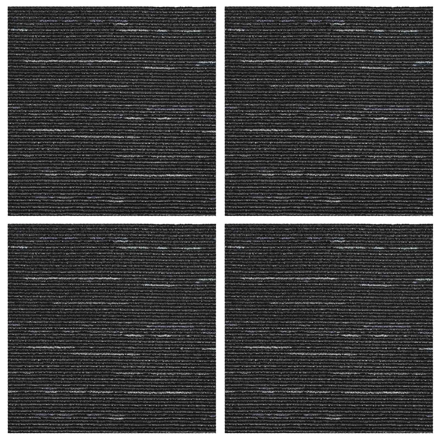 Vloertegel Gestreept Zwart 50 x 50 cm 4 pcs PP en Bitumen