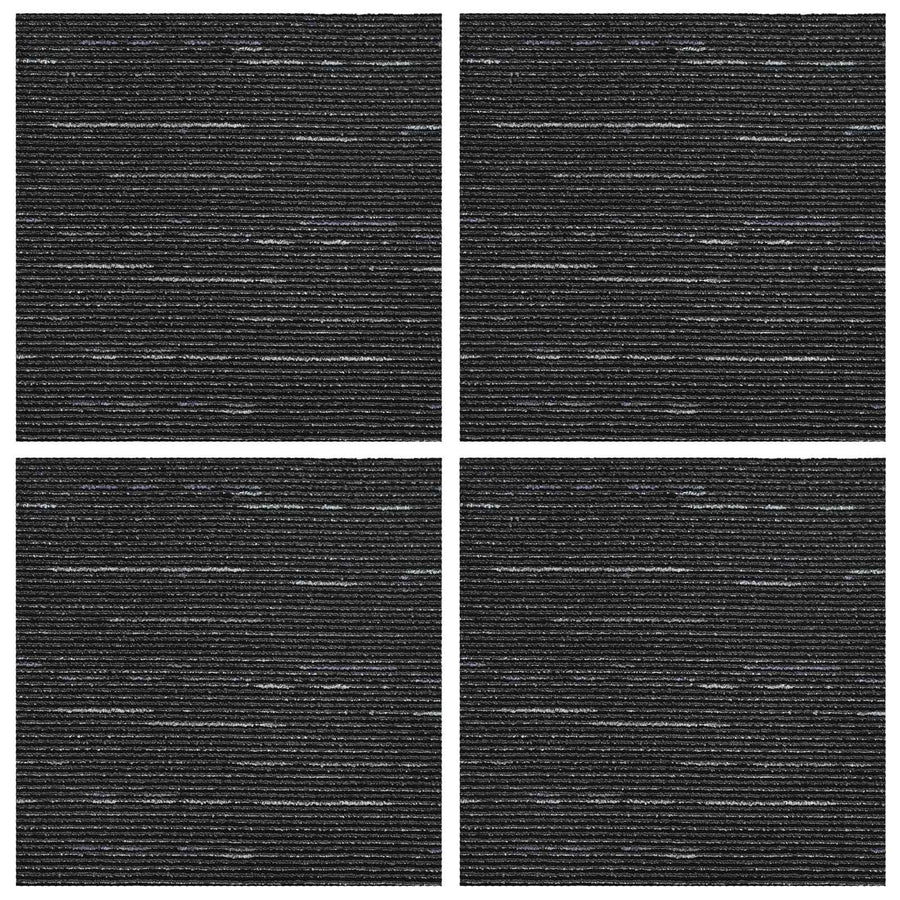 Vloertegel Gestreept Zwart 50 x 50 cm 4 pcs PP en Bitumen