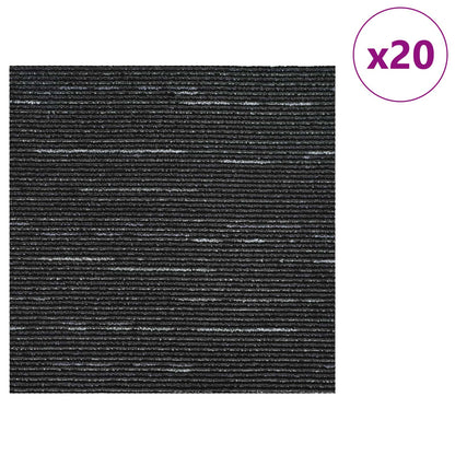 Vloertegel Gestreept Zwart 50 x 50 cm 20 pcs PP en Bitumen