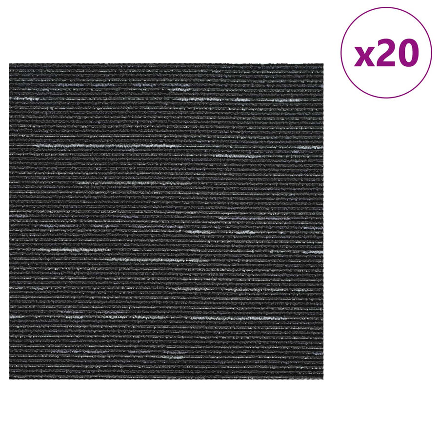 Vloertegel Gestreept Zwart 50 x 50 cm 20 pcs PP en Bitumen