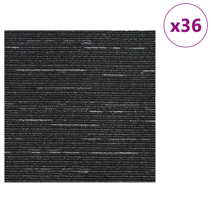 Vloertegel Gestreept Zwart 50 x 50 cm 36 pcs PP en Bitumen