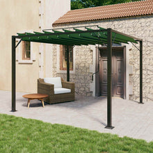 Gazebo met luifeldak Groen 3 x 3 x 2,14 m Stof en Aluminium