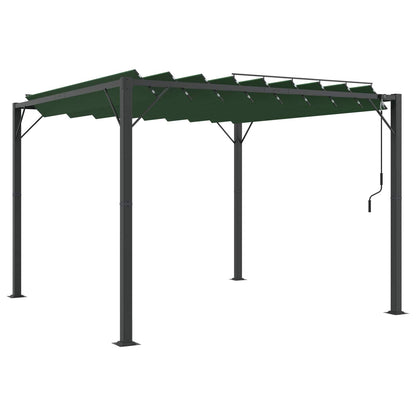 Gazebo met luifeldak Groen 3 x 3 x 2,14 m Stof en Aluminium