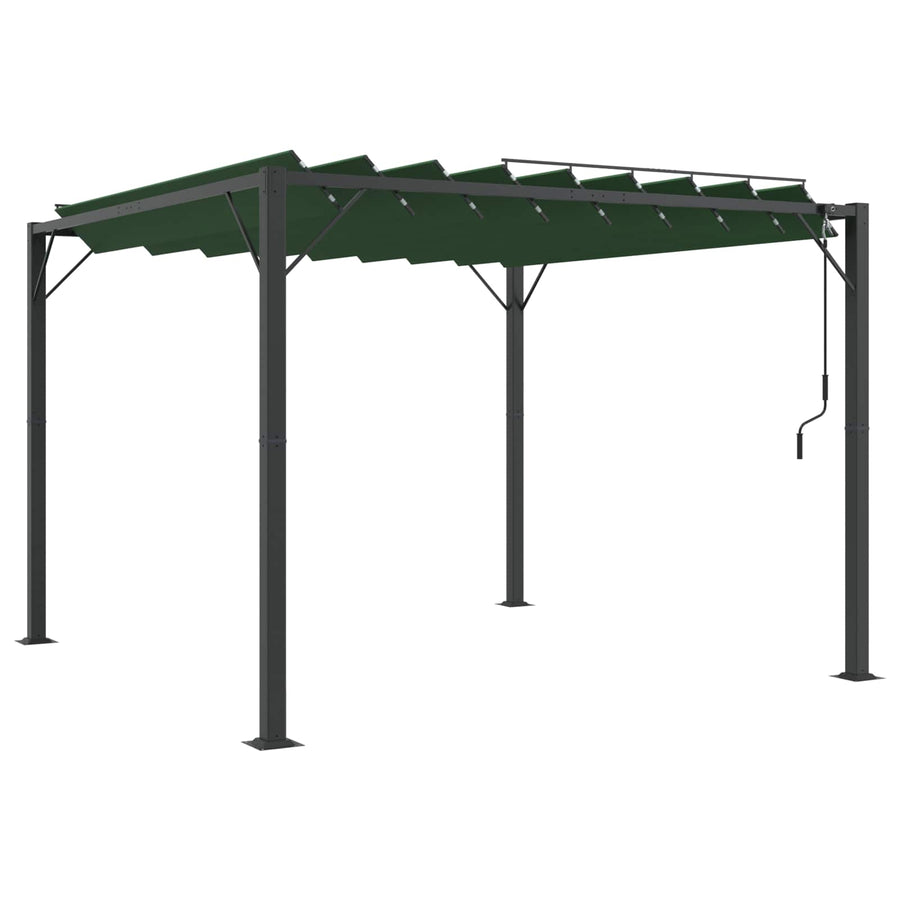 Gazebo met luifeldak Groen 3 x 3 x 2,14 m Stof en Aluminium