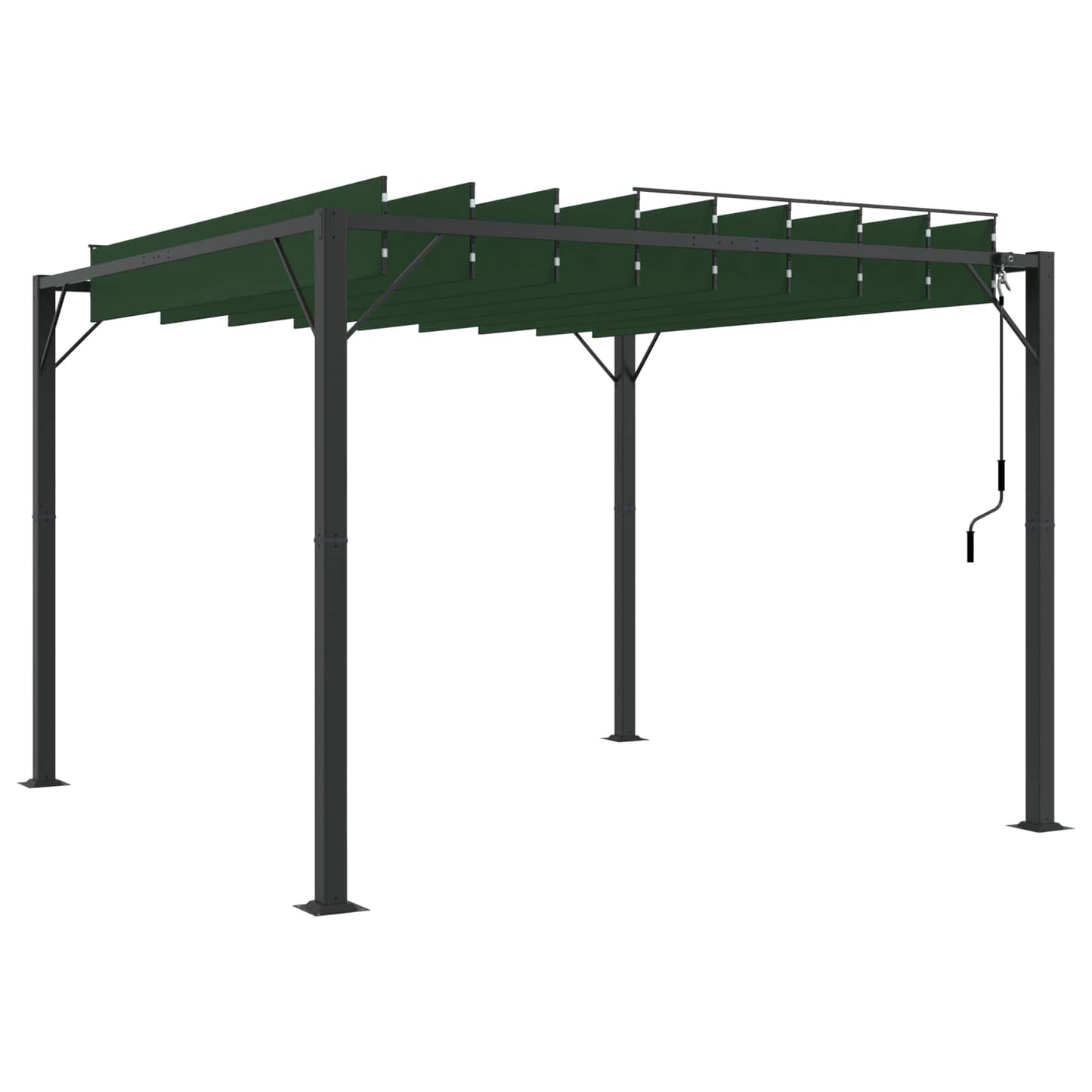Gazebo met luifeldak Groen 3 x 3 x 2,14 m Stof en Aluminium