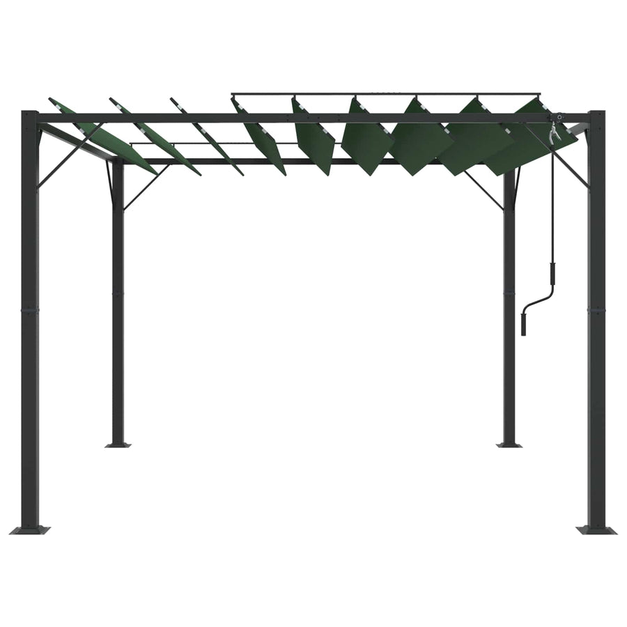 Gazebo met luifeldak Groen 3 x 3 x 2,14 m Stof en Aluminium