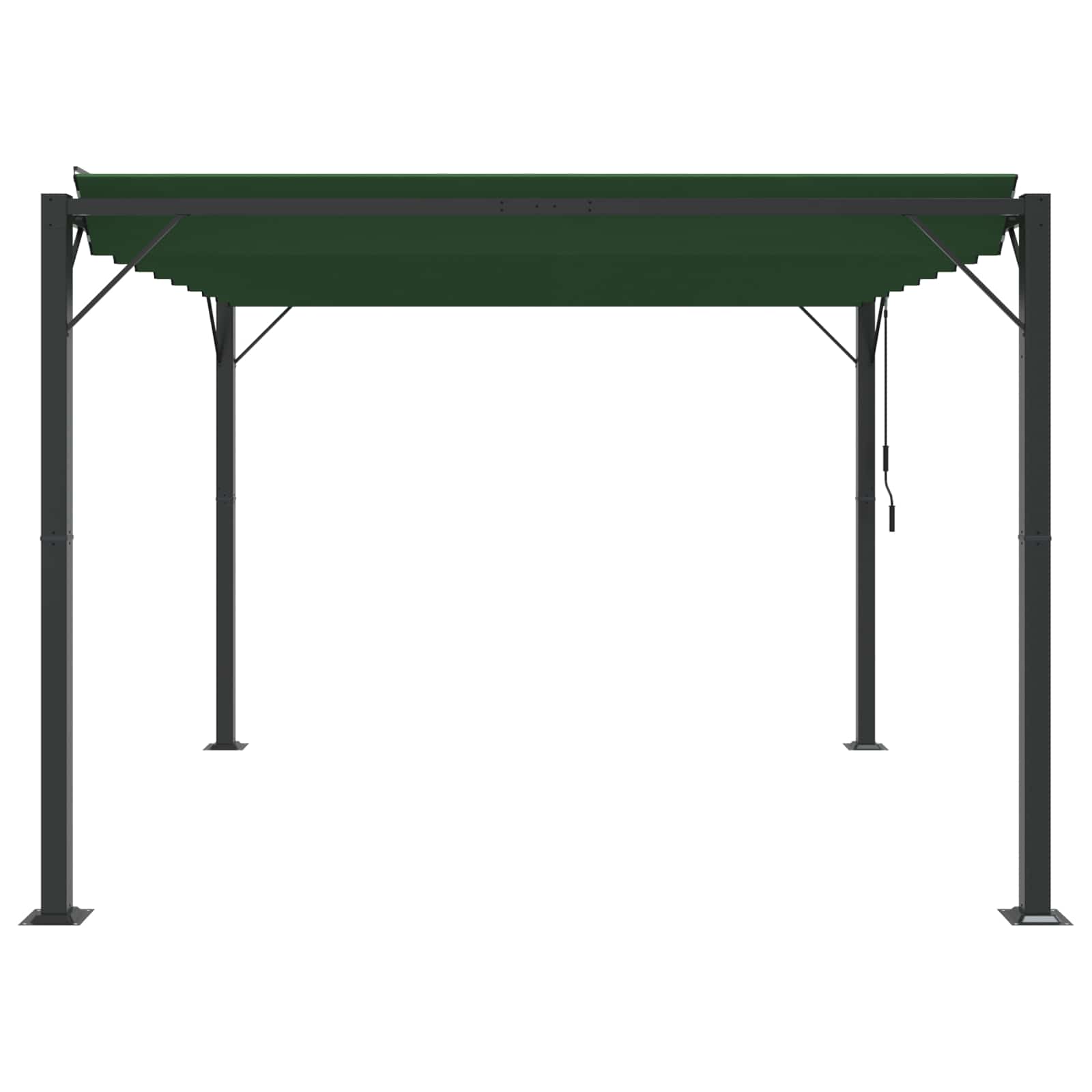 Gazebo met luifeldak Groen 3 x 3 x 2,14 m Stof en Aluminium