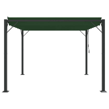 Gazebo met luifeldak Groen 3 x 3 x 2,14 m Stof en Aluminium
