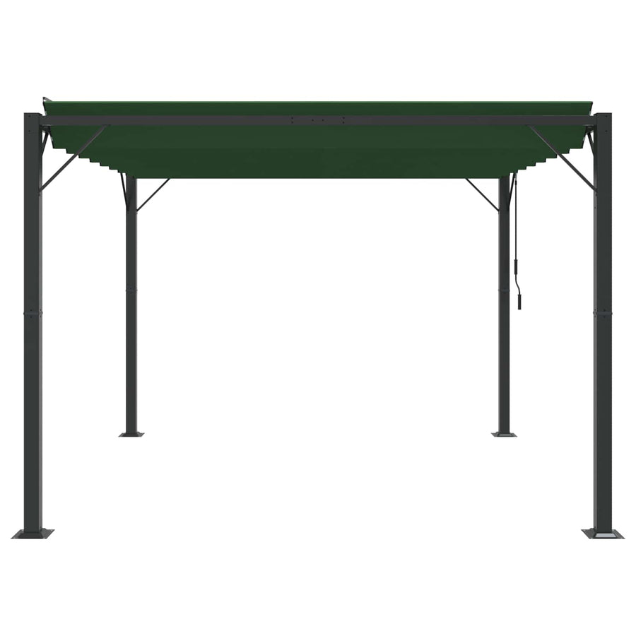 Gazebo met luifeldak Groen 3 x 3 x 2,14 m Stof en Aluminium