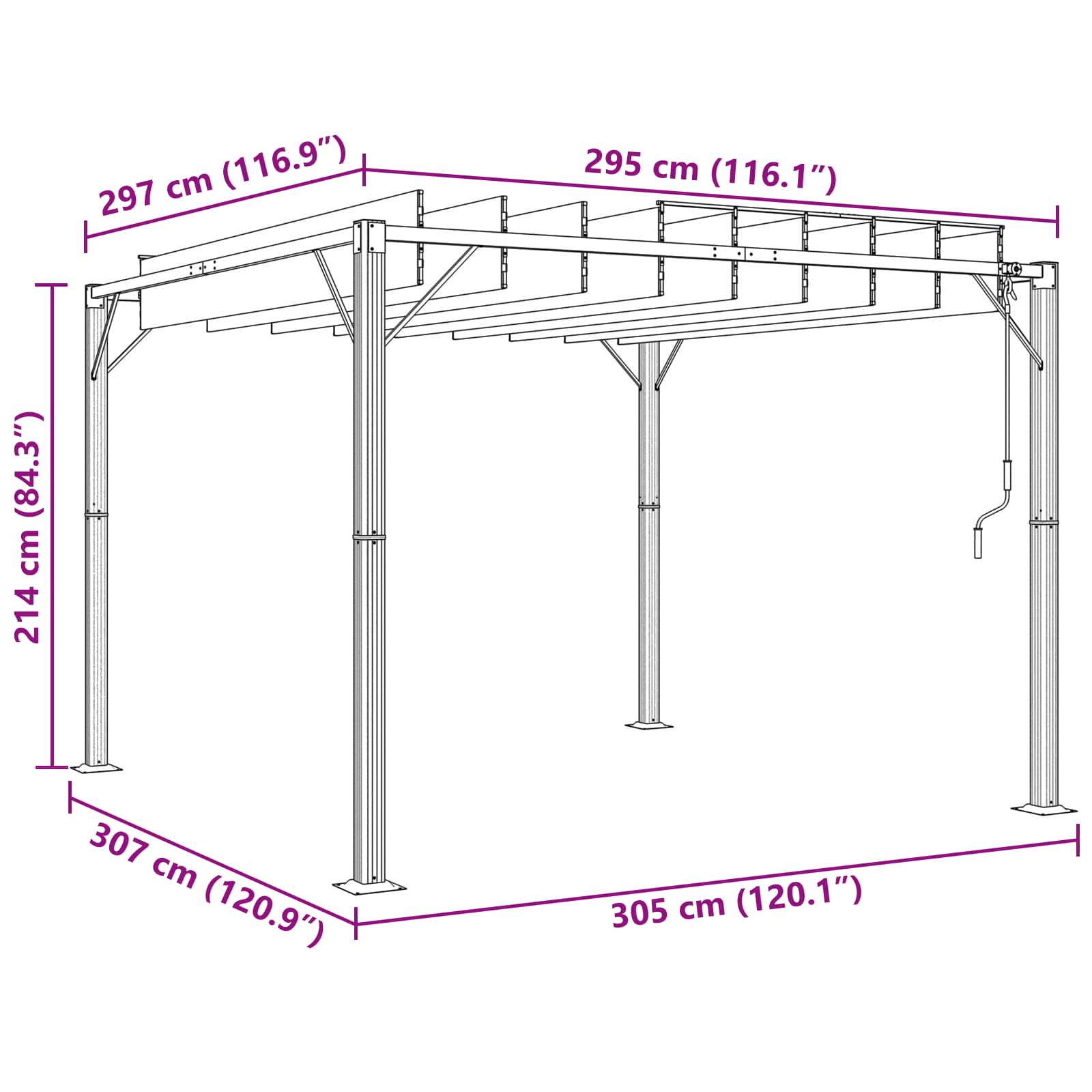 Gazebo met luifeldak Groen 3 x 3 x 2,14 m Stof en Aluminium