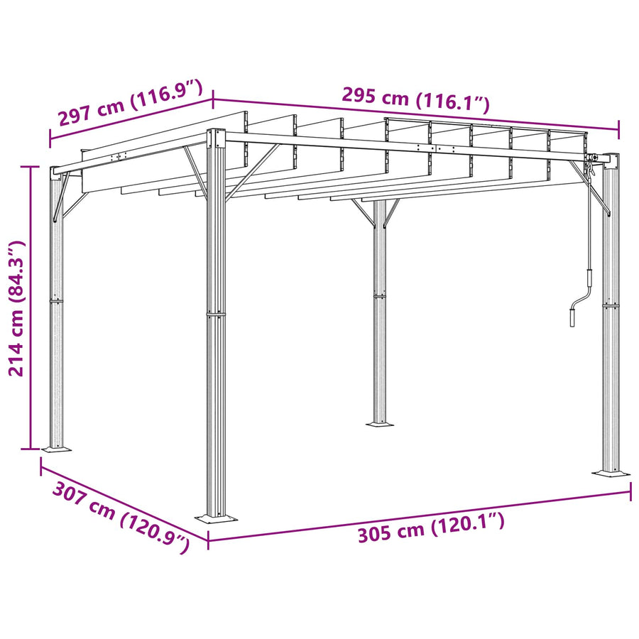 Gazebo met luifeldak Groen 3 x 3 x 2,14 m Stof en Aluminium