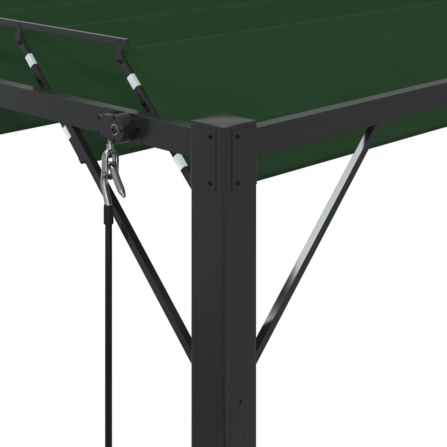 Gazebo met luifeldak Groen 3 x 4 x 2,14 m Stof en Aluminium