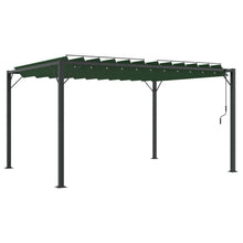 Gazebo met luifeldak Groen 3 x 4 x 2,14 m Stof en Aluminium