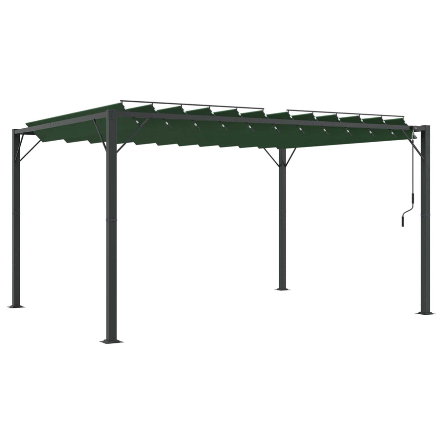 Gazebo met luifeldak Groen 3 x 4 x 2,14 m Stof en Aluminium