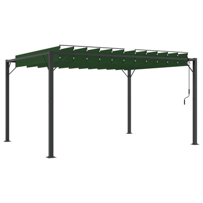 Gazebo met luifeldak Groen 3 x 4 x 2,14 m Stof en Aluminium