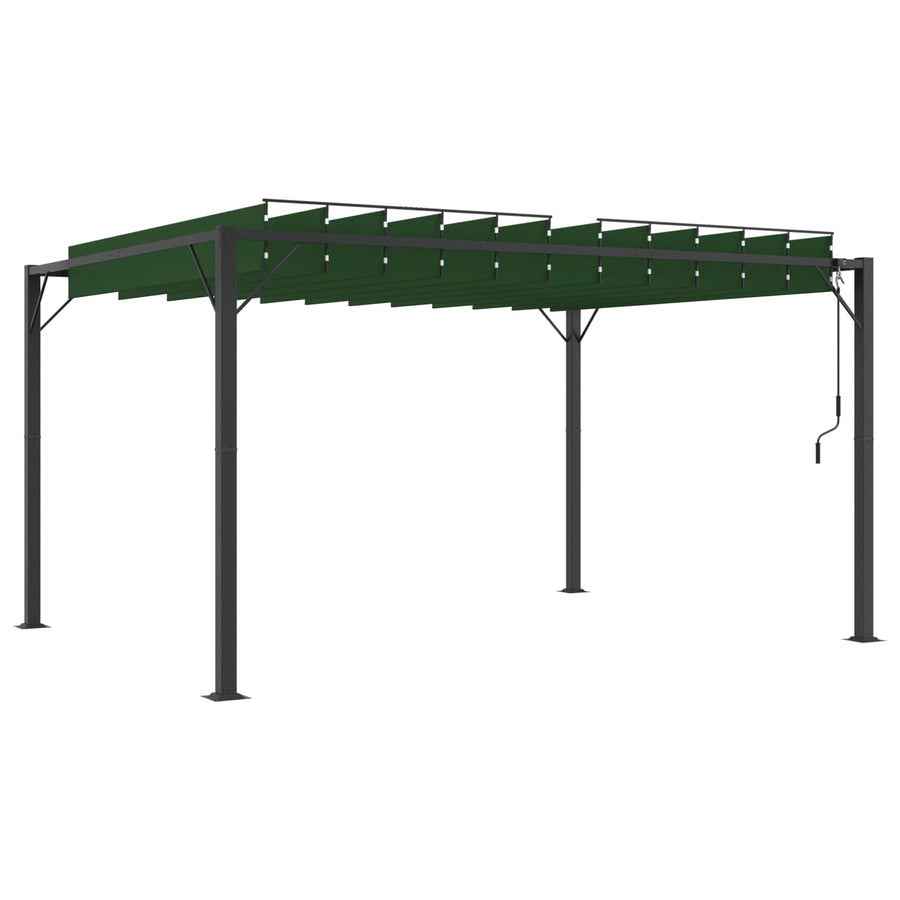 Gazebo met luifeldak Groen 3 x 4 x 2,14 m Stof en Aluminium