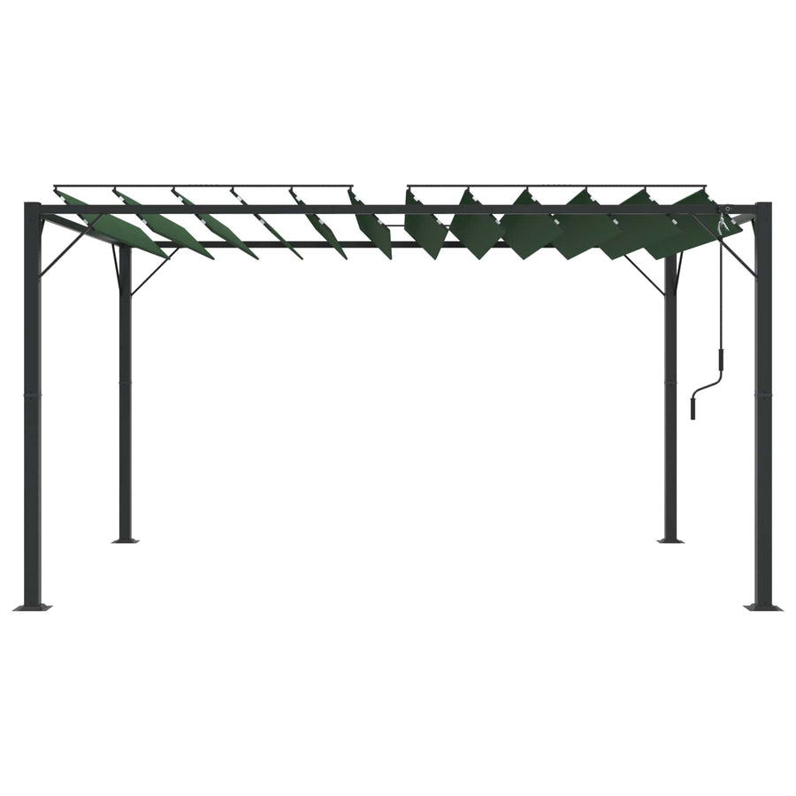 Gazebo met luifeldak Groen 3 x 4 x 2,14 m Stof en Aluminium