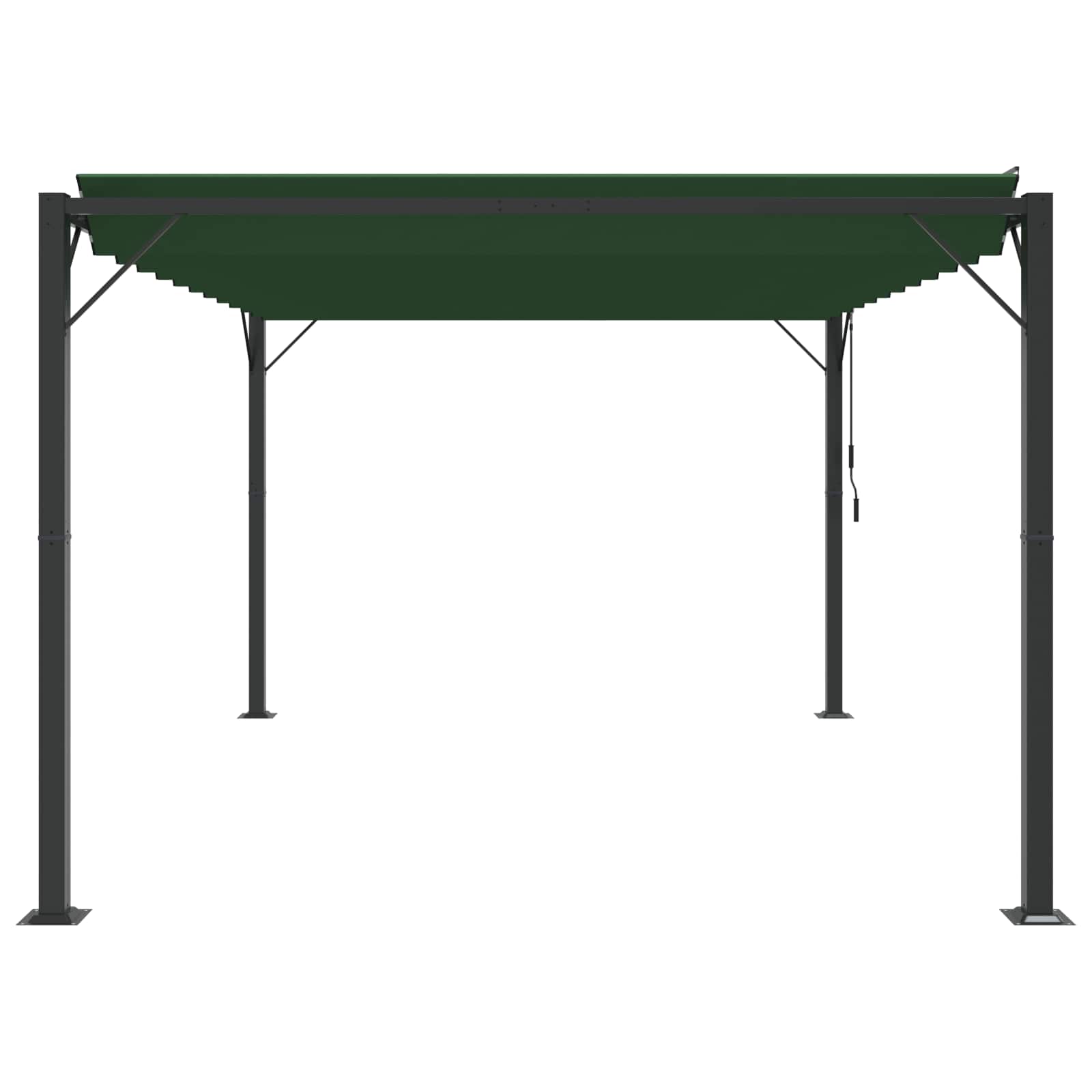 Gazebo met luifeldak Groen 3 x 4 x 2,14 m Stof en Aluminium