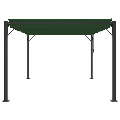 Gazebo met luifeldak Groen 3 x 4 x 2,14 m Stof en Aluminium