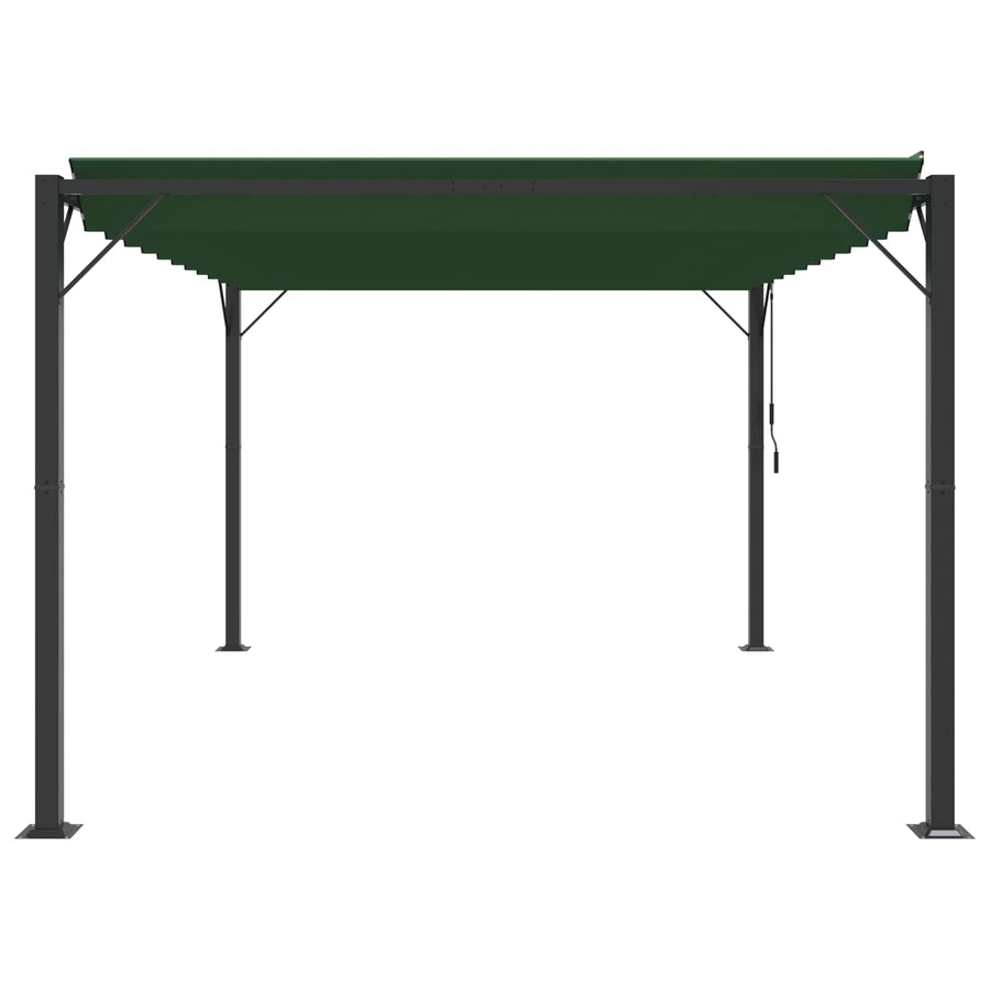 Gazebo met luifeldak Groen 3 x 4 x 2,14 m Stof en Aluminium