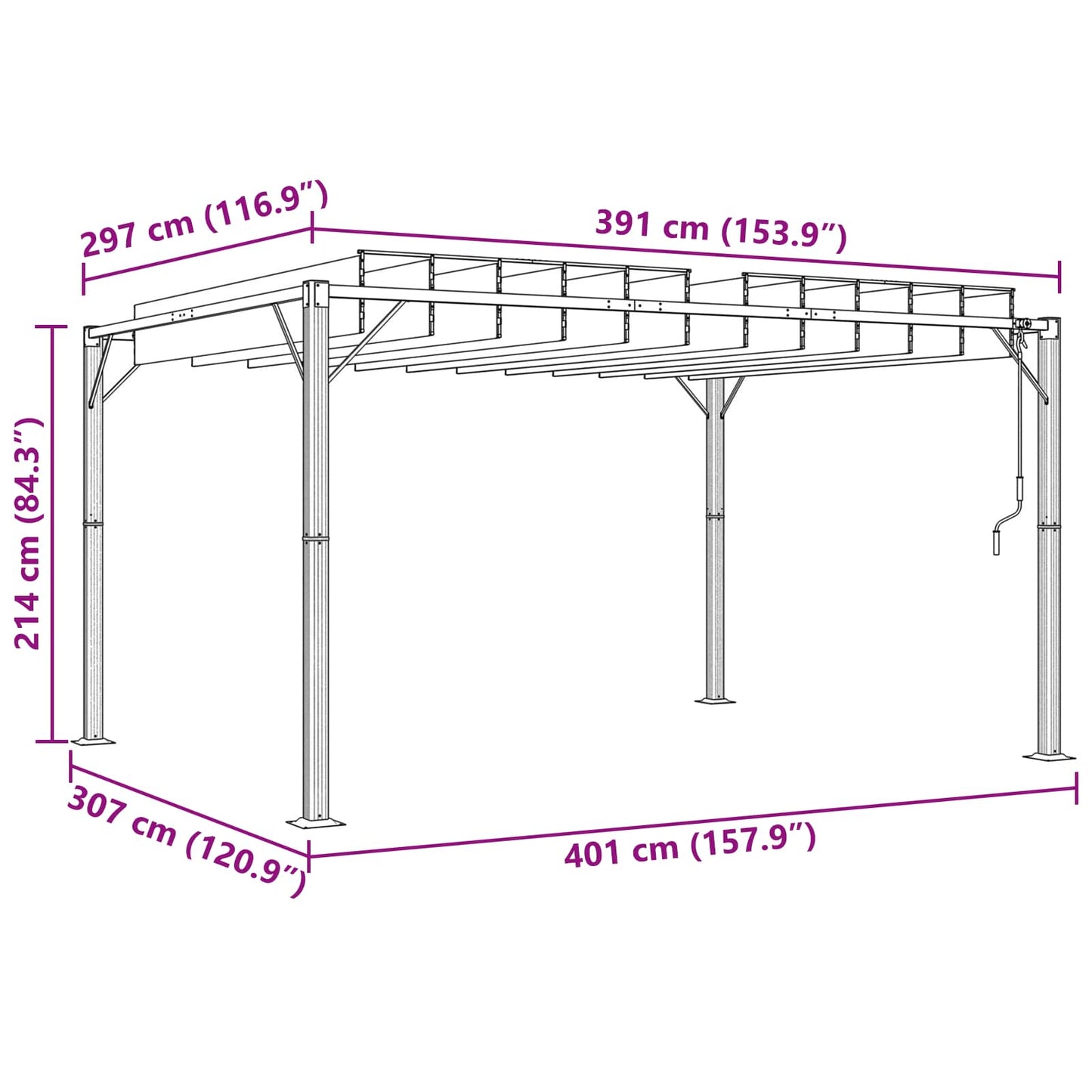 Gazebo met luifeldak Groen 3 x 4 x 2,14 m Stof en Aluminium