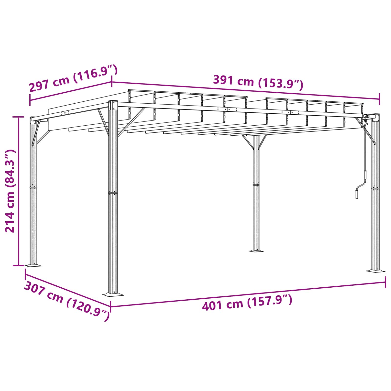 Gazebo met luifeldak Groen 3 x 4 x 2,14 m Stof en Aluminium