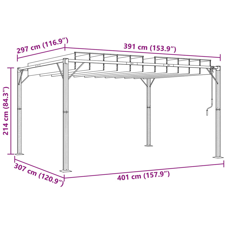 Gazebo met luifeldak Groen 3 x 4 x 2,14 m Stof en Aluminium