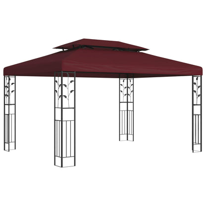 Prieel 3,97 x 2,96 x 2,68 m Wijnrood Polyester en staal