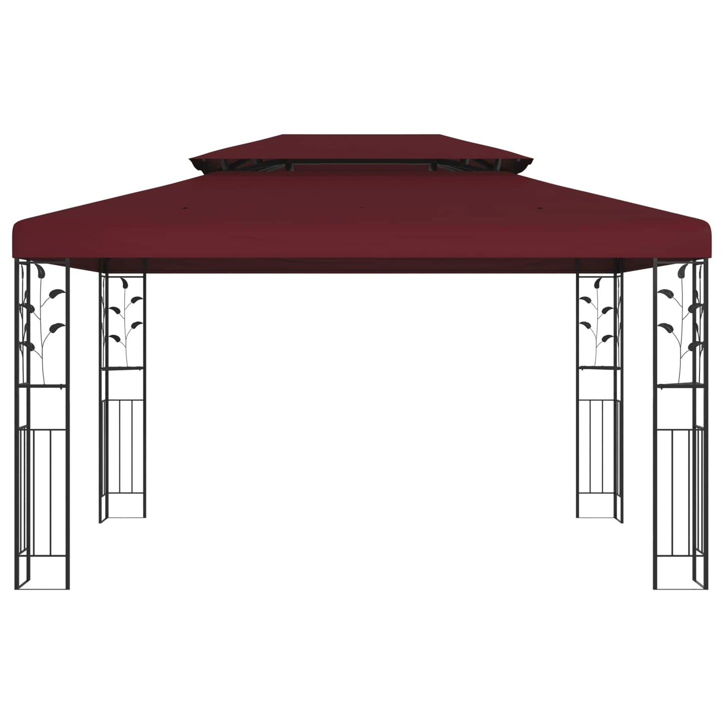 Prieel 3,97 x 2,96 x 2,68 m Wijnrood Polyester en staal