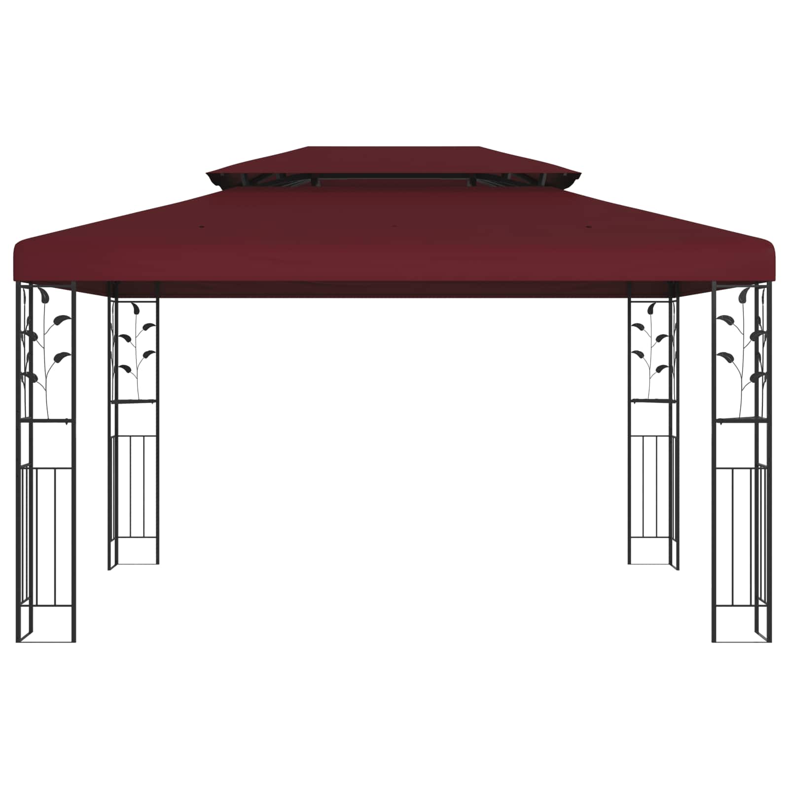 Prieel 3,97 x 2,96 x 2,68 m Wijnrood Polyester en staal