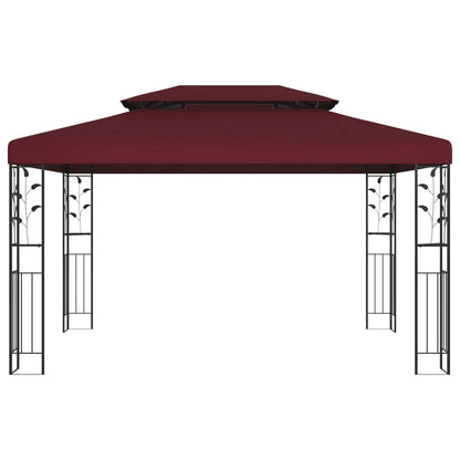 Prieel 3,97 x 2,96 x 2,68 m Wijnrood Polyester en staal