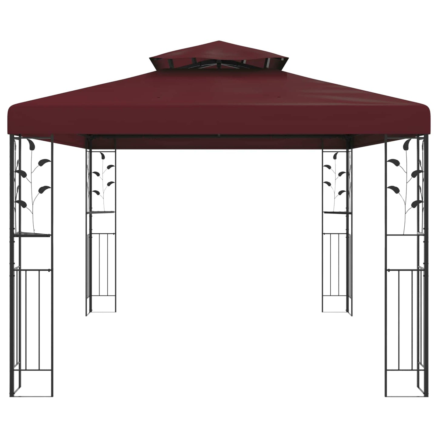 Prieel 3,97 x 2,96 x 2,68 m Wijnrood Polyester en staal