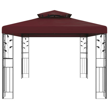 Prieel 3,97 x 2,96 x 2,68 m Wijnrood Polyester en staal