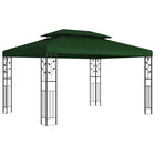 Gazebo 3.97 x 2.96 x 2.68 m Green Polyester and steel