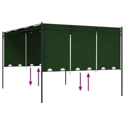Prieel 4 x 3 x 2,3 m Groen Polyester en staal