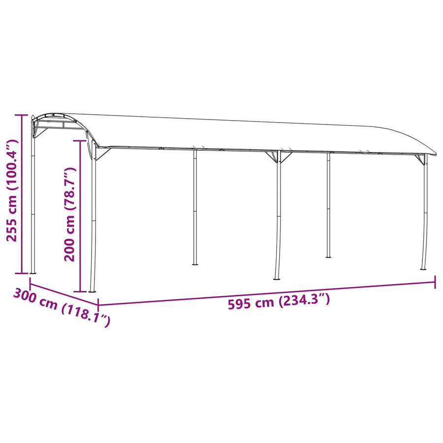 Prieel 6 x 3 x 2,55 m Groen Stof en Aluminium 180
