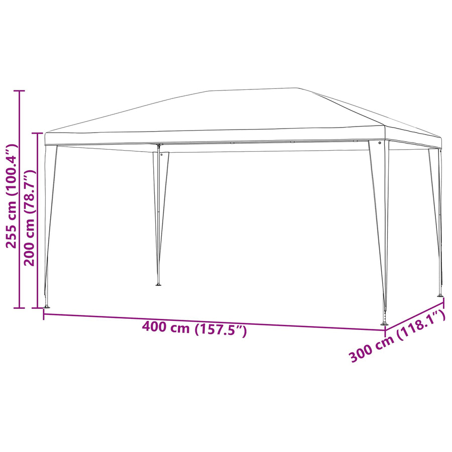 Partytent Rood 400 x 300 x 255 cm PE en staal