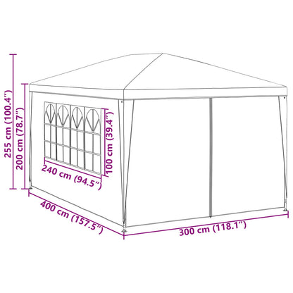 Partytent met Wand Rood 400 x 300 x 255 cm