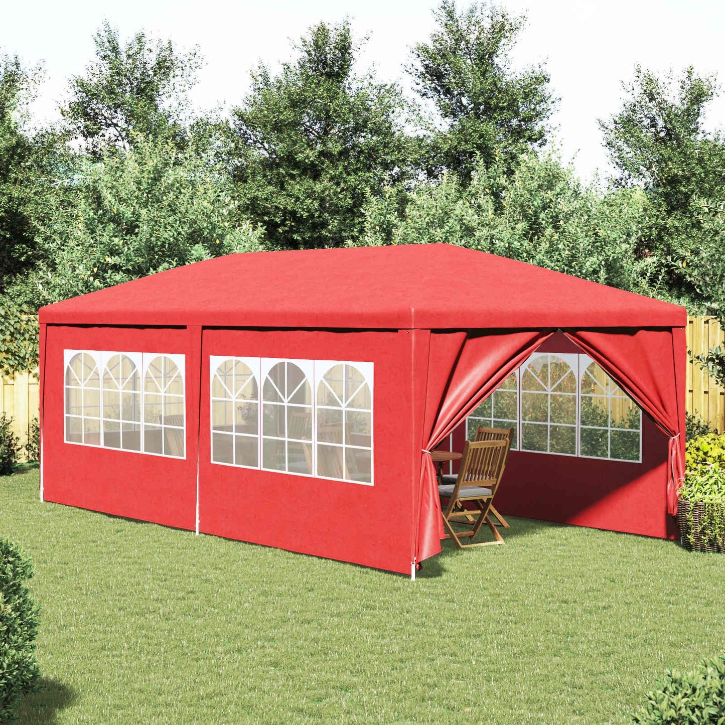 Partytent Rood 600 x 300 x 255 cm PE en staal