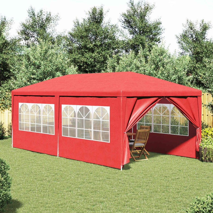 Partytent Rood 600 x 300 x 255 cm PE en staal